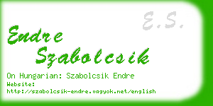 endre szabolcsik business card